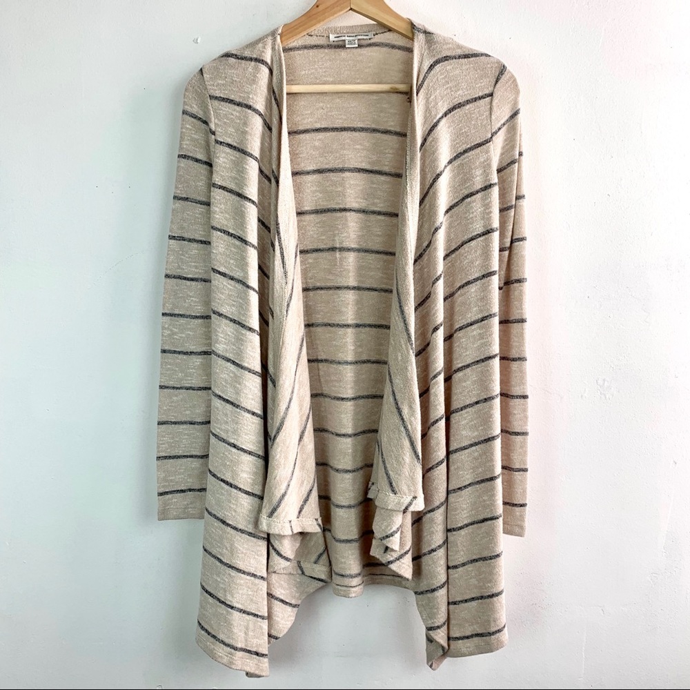 AEO• Stripe cascading open knit cardigan